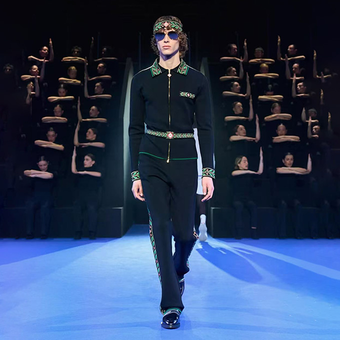 casablanca laurel embroidered wool zip jacket & trousers